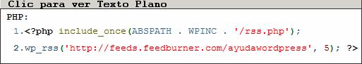 Añade un Feed RSS a tu sitio de WordPress code Añade un Feed RSS a tu sitio de WordPress