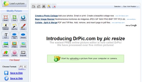 dr pic Edita imágenes en línea con DrPic