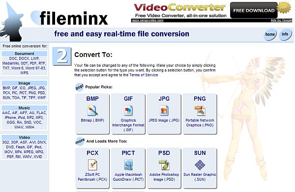 fileminx Convertir archivos online con Fileminx