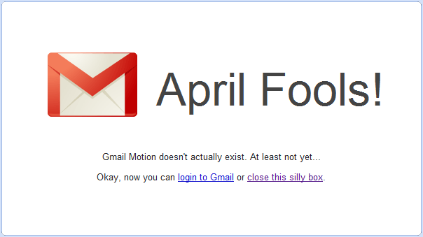 ap Good joke! Gmail Motion: The body control NOT e-mail arrives (updated) 