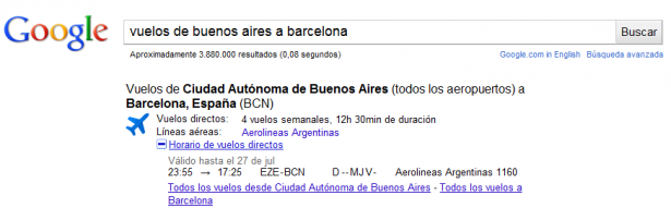 Google habilitó su nuevo buscador de vuelos go1 615x202 Google habilitó su nuevo buscador de vuelos