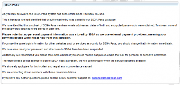 sega 620x292 Hackearon servicios en línea de SEGA