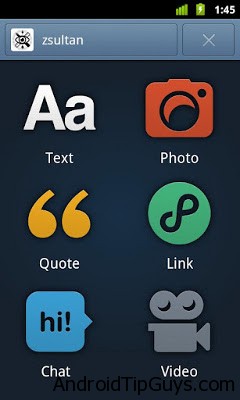 1 tumblr blogging from Android Applications