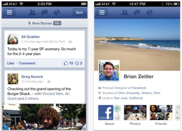 App Store Facebook 620x447 Facebook introduced its new application for iPhone / iPad