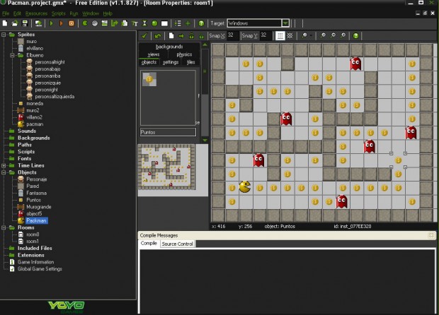 packmanrun 620x446 How to create a simple game with Game Maker?