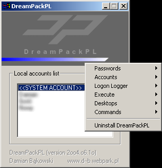 dreampack menu