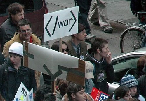 Cuando los Geeks protestan contra la Guerra