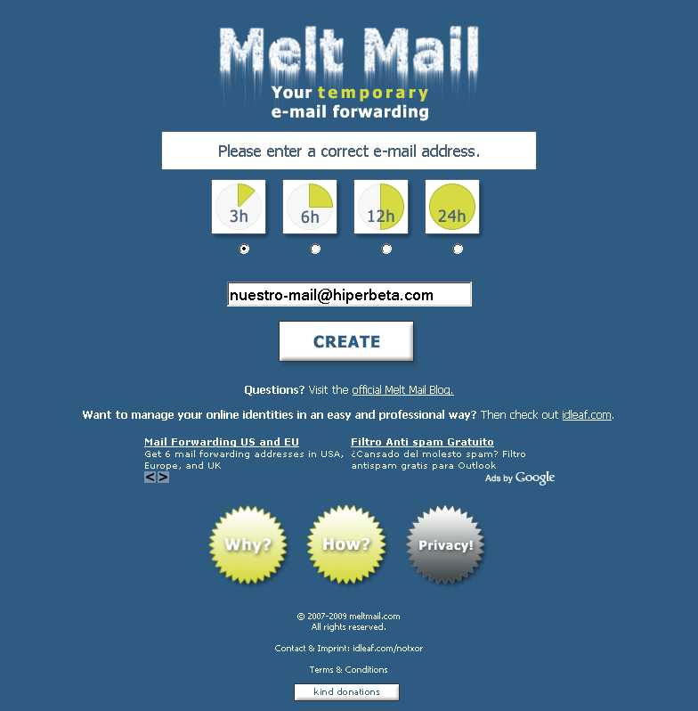 Melt Mail - Página Principal
