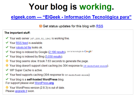 \u00abIs My Blog Working\u00bb te dice todo acerca de tu blog | ElGeek