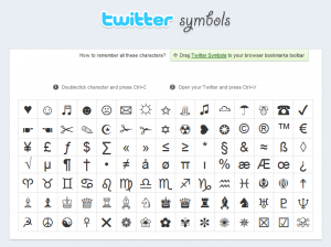twitter symbols