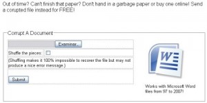 Document Corrupter para corromper documentos Word