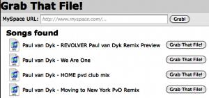 Descarga música con Grab That File